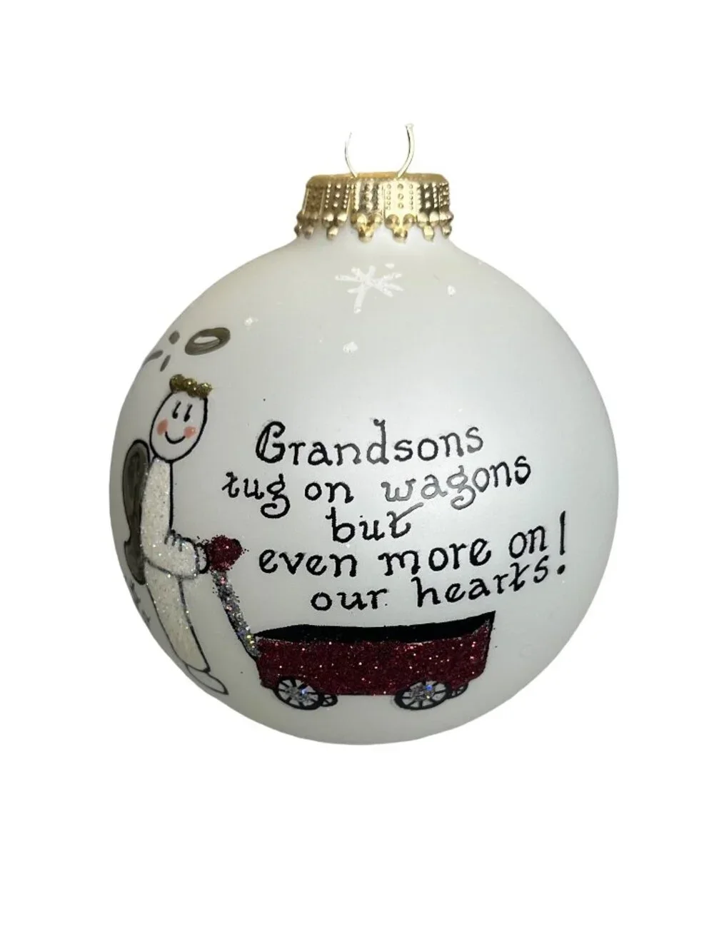 Heart Gifts Teresa Handpainted Keepsake Ornament New Grandson Round Cream